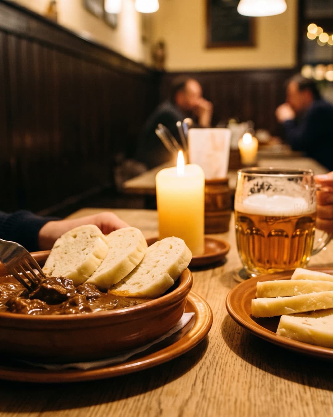 Goulash, dumplings and a beer