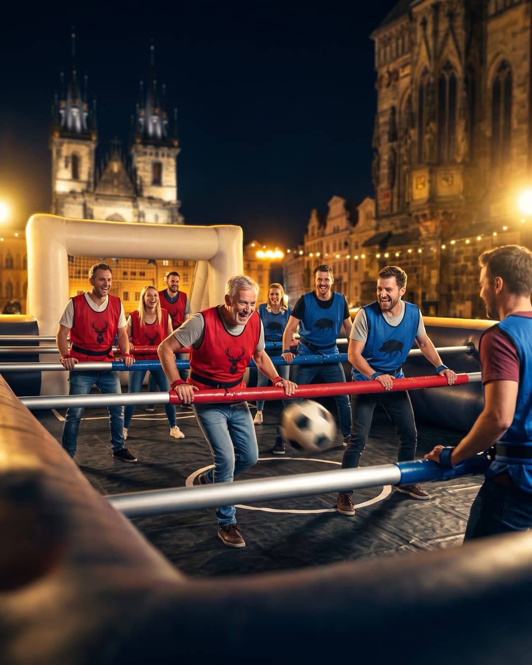 Players strapped to bars
