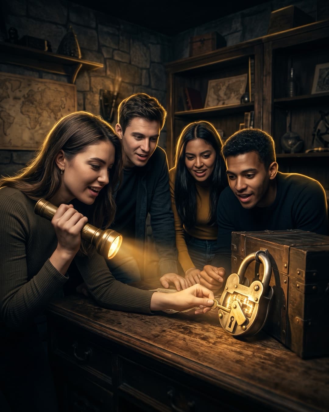 Amici alle prese con una escape room