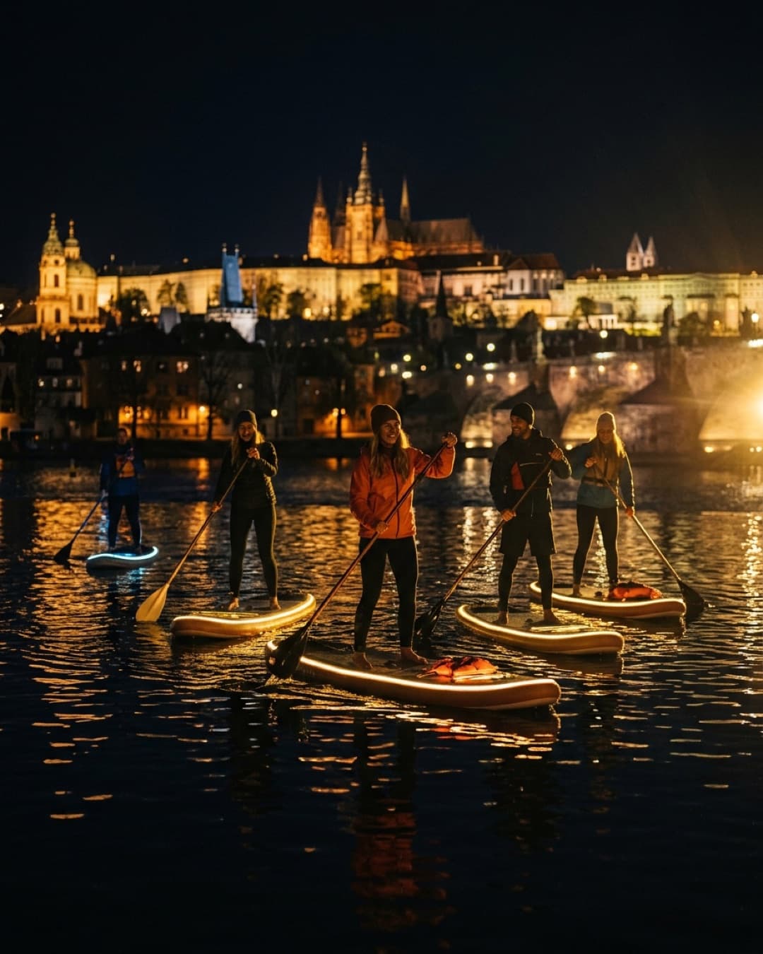Paddleboards on the Vltava